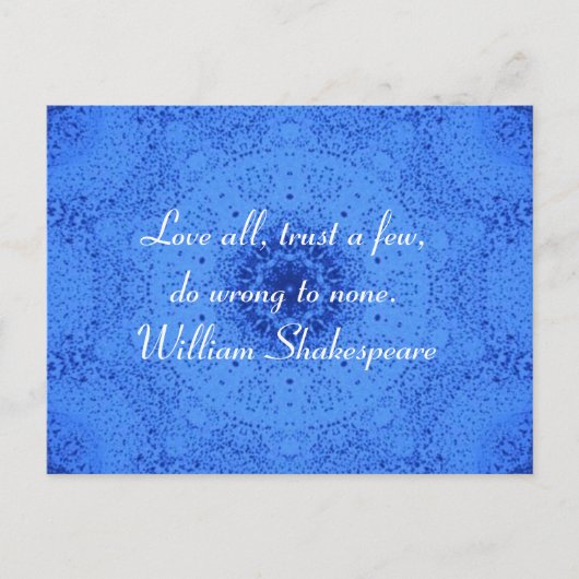 Carte Postale William Shakespeare Citation de sagesse (Devant)