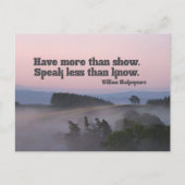 Carte Postale William Shakespeare Citation Inspirationnelle Ont  (Devant)