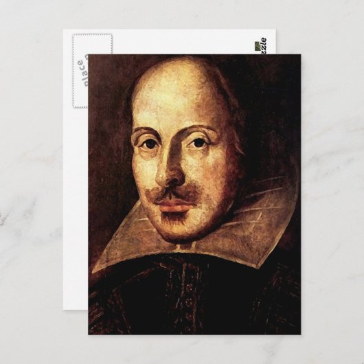 Carte Postale William Shakespeare Portrait (Devant / Derrière)