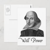 Carte Postale William Shakespeare va prendre le pouvoir (Devant / Derrière)