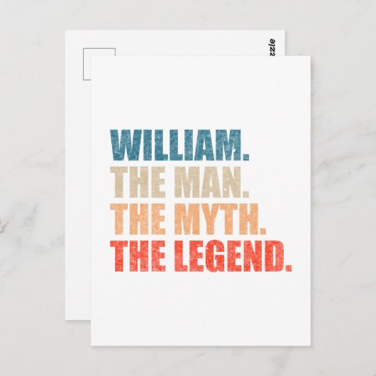 Carte Postale William The Man Le Mythe La Légende (Devant / Derrière)