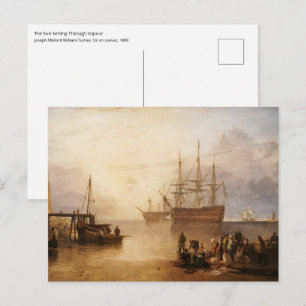 Carte Postale William Turner - Le Soleil couchant à travers la v