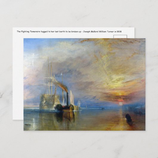 Carte Postale William Turner - Le Temeraire en remorque (Devant / Derrière)