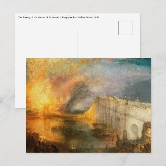 Carte Postale William Turner - L'incendie du Parlement (Devant / Derrière)