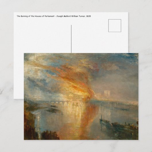Carte Postale William Turner - L'incendie du Parlement (Devant / Derrière)