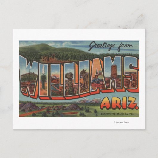 Carte Postale Williams, Arizona - Scènes de grandes lettres (Devant)