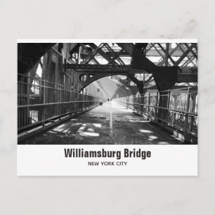 Carte Postale Williamsburg Bridge New York City noir et blanc