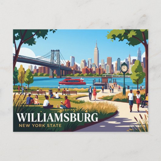 Carte Postale Williamsburg État de New York (Devant)