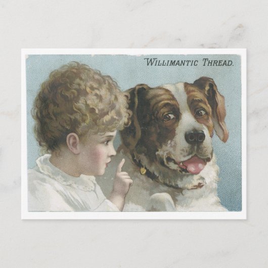 Carte Postale Willimantic Thread Little Girl with Dog (Devant)