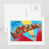 Carte Postale Willimantique Connecticut CT Vintage voyage Souven (Devant / Derrière)