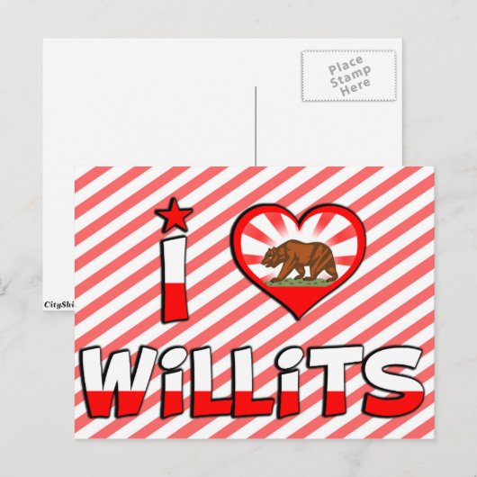 Carte Postale Willits, CA (Devant / Derrière)