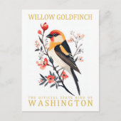 Carte Postale Willow Goldfinch Bird de Washington Travel (Devant)