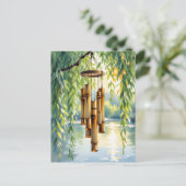 Carte Postale Willow plumant, Windchimes et lac (Debout devant)