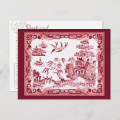 Carte Postale Willow rouge vintage (Devant / Derrière)