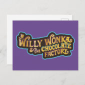Carte Postale Willy Wonka et le logo de l'usine de chocolat (Devant / Derrière)