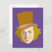 Carte Postale Willy Wonka Stenciled Face Graphic (Devant / Derrière)