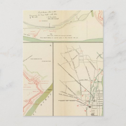 Carte Postale Wilmington, Ft Caswell, île Smith, Augusta (Devant)