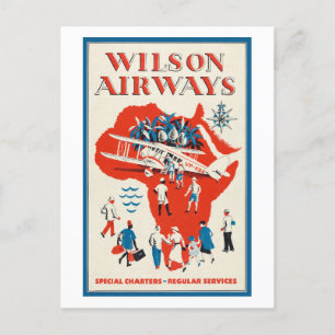 Carte Postale Wilson Airways Vintage Poster 1937