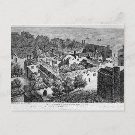 Carte Postale Winchester House, Southwark vers 1649 (Devant)