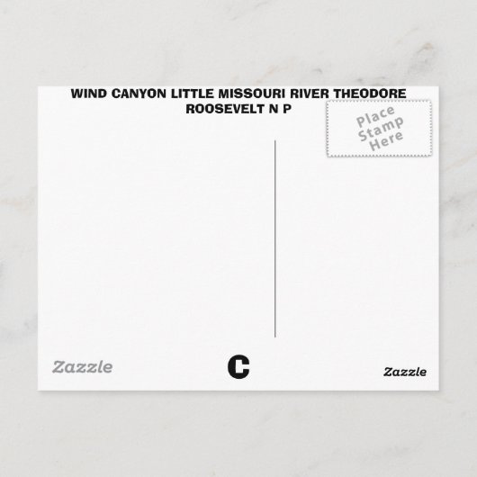 CARTE POSTALE WIND CANYON (Dos)