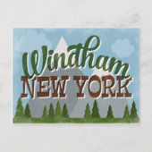 Carte Postale Windham New York Fun Retro Snowy Mounts (Devant)