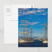 Carte Postale Windjammer sur la voile hanséatique à Rostock (Devant / Derrière)