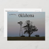 Carte Postale Windmill and Tree at Sunset in Oklahoma USA (Devant / Derrière)