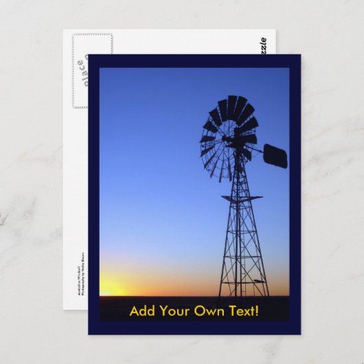 Carte Postale Windmill australien (Devant / Derrière)