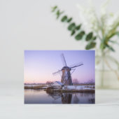 Carte Postale Windmill during sunrise, Holland postwinter card (Debout devant)