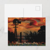 Carte Postale Windmill et Orange Moon (Devant / Derrière)