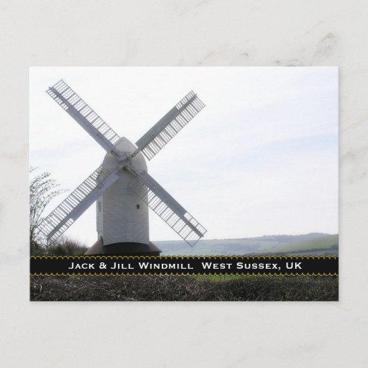 Carte Postale Windmill : Jack & Jill Sussex UK Postcard (Devant)