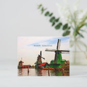 Carte Postale Windmills néerlandais, Zaanse Schans, Hollande (Debout devant)
