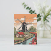 Carte Postale Windmills Pays-Bas (Debout devant)