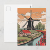 Carte Postale Windmills Pays-Bas (Devant / Derrière)