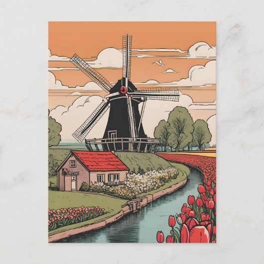 Carte Postale Windmills Pays-Bas (Devant)