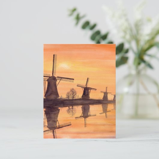 Carte Postale Windmills Sunset (Debout devant)