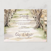 Carte Postale Winery Rustic Chic Grapevine Détails du Mariage (Devant)