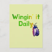 Carte Postale Wingin It Daily Funny Bug Humor (Devant)
