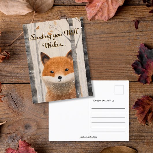 Carte Postale Wings Whimsical Fall Forest Fox