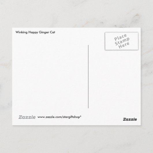 Carte Postale Winking Happy Ginger Cat (Dos)