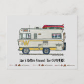 Carte Postale WINNEBAGO RV happy camper art print mignon (Devant)