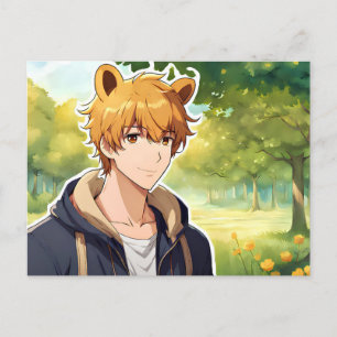 Carte postale Winnie the Pooh Anime Guy V2