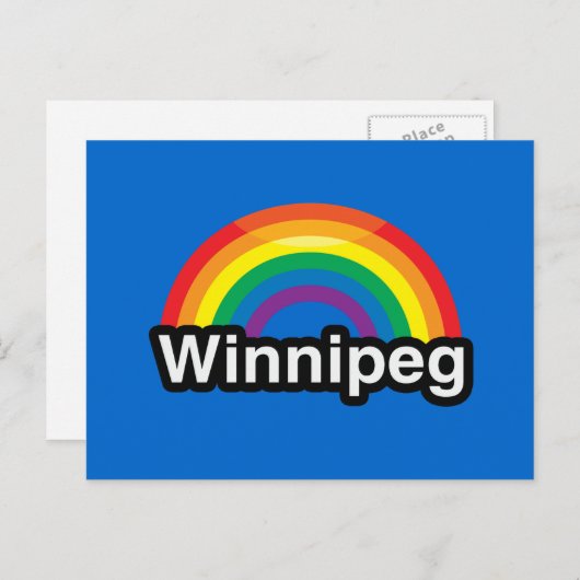 CARTE POSTALE WINNIPEG LGBT PRIDE RAINBOW (Devant / Derrière)