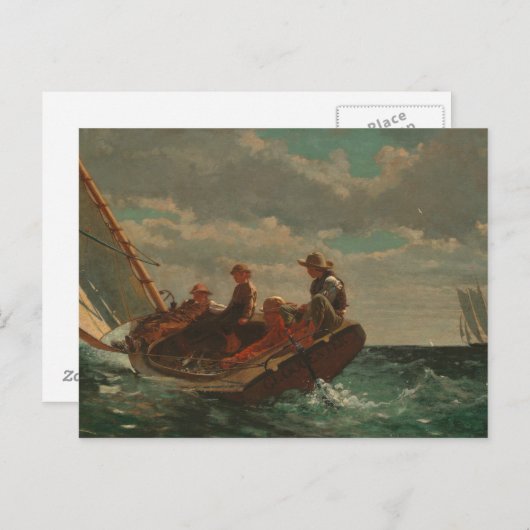 Carte Postale Winslow Homer - Breezing Up (Un Vent Juste) (Devant / Derrière)