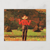 Carte Postale Winslow Homer - Fermier avec une fourche (Devant)