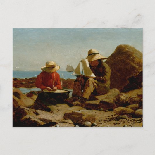 Carte Postale Winslow Homer - Les constructeurs de bateaux (Devant)