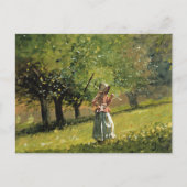 Carte Postale Winslow Homer peinture, Fille avec Hay Rake (Devant)