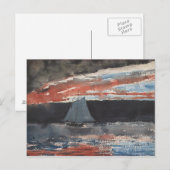 Carte Postale Winslow Homer - Schooner au coucher du soleil (Devant / Derrière)