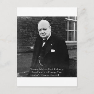 Carte Postale Winston Churchill Dons "Réussite Jamais Finale"