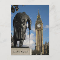 Winston Churchill et Big Ben Postcard, Londres